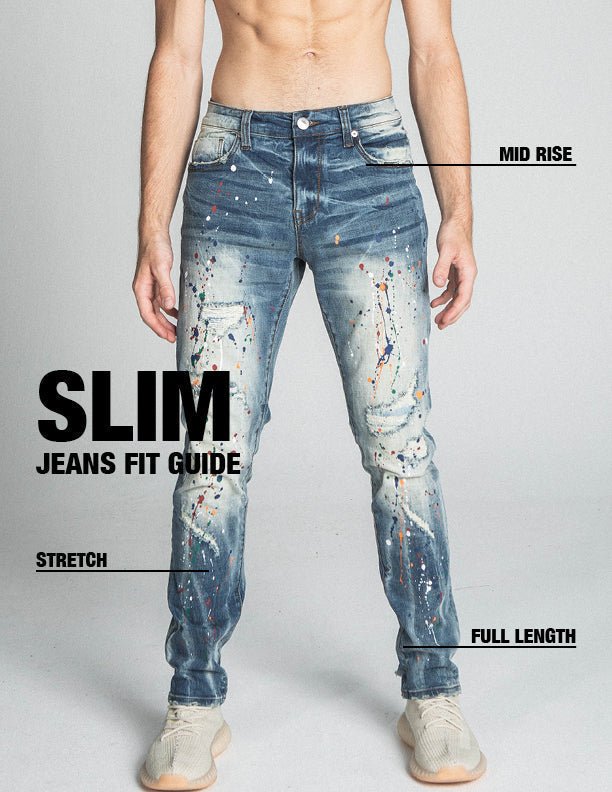 AJ738SL - 1 SPLASH PAINT VINTAGE SLIM JEANS - Wear with style