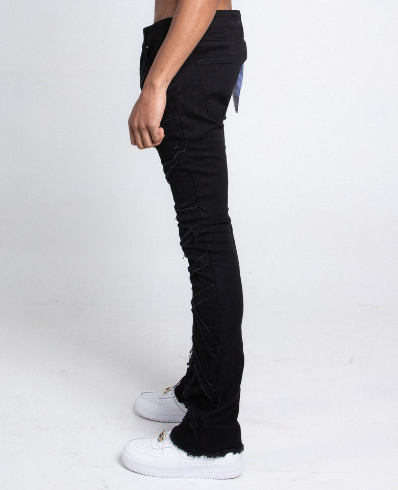 AJS410 SHREDDED STACKED JEANS - Wear with style