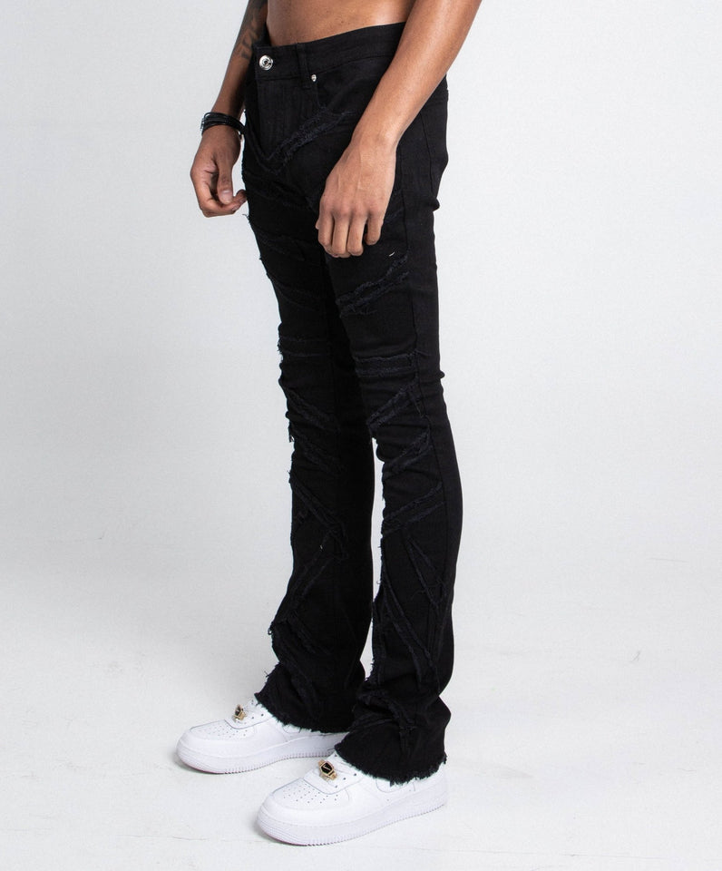AJS410 SHREDDED STACKED JEANS - Wear with style