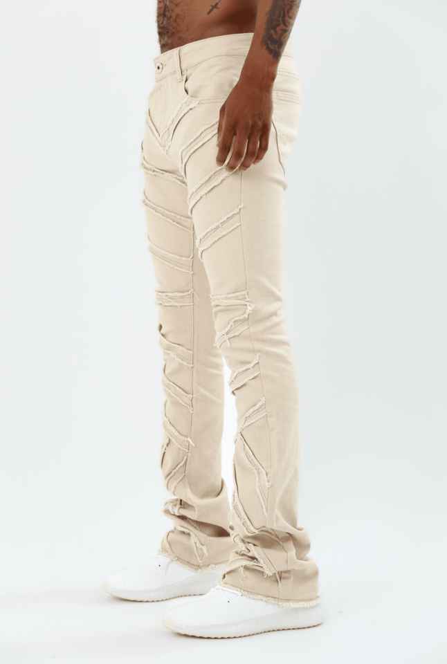 AJS410 SHREDDED STACKED JEANS - Wear with style