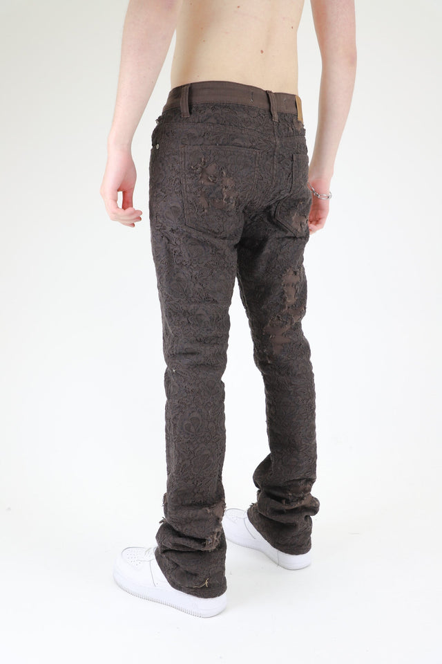 AJS692 LACE LAYERS STACKED JEANS - Wear with style