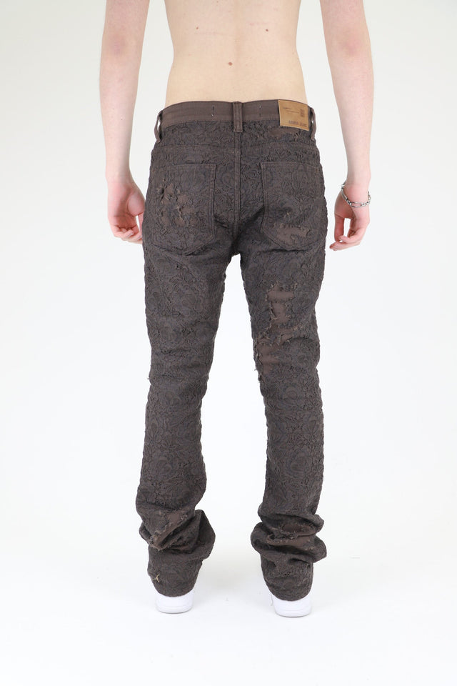 AJS692 LACE LAYERS STACKED JEANS - Wear with style
