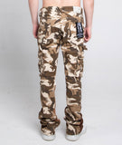 AJS699 - 11 BROWN CAMO STACKED PANTS - Wear with style