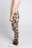 AJS699 - 11 BROWN CAMO STACKED PANTS - Wear with style