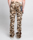 AJS699 - 11 BROWN CAMO STACKED PANTS - Wear with style