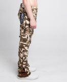 AJS699 - 11 BROWN CAMO STACKED PANTS - Wear with style