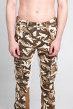 AJS699 - 11 BROWN CAMO STACKED PANTS - Wear with style