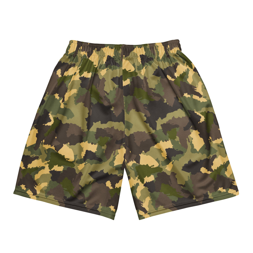 Official Dominican Camo Print — Forest — mesh shorts