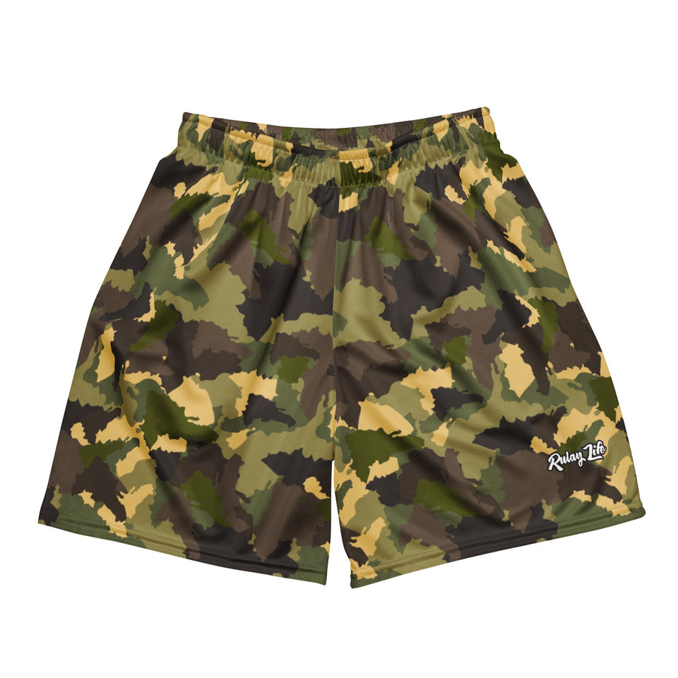 Official Dominican Camo Print — Forest — mesh shorts