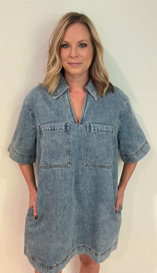 Amber Jean Denim Dress-Final Sale - Wear with style