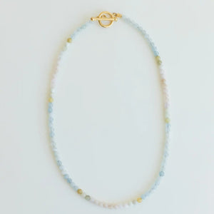 Aquamarine Mini Beaded Necklace - Wear with style