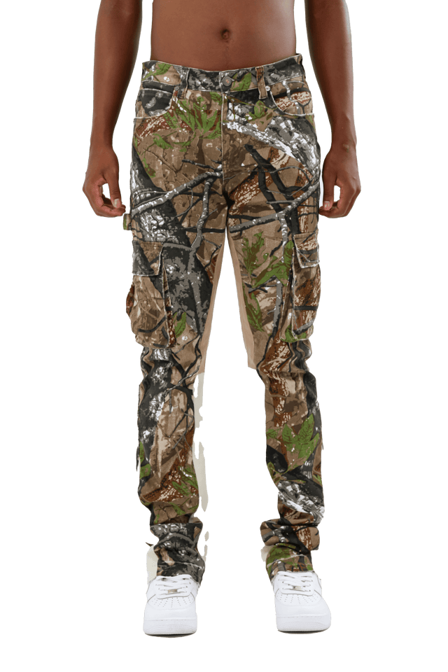 AR699 - 5 CAMOUFLAGE/WHITE STACKED JEANS - Wear with style