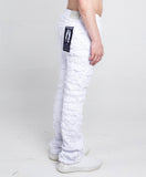 AR704 WHITE FRAYED STACKED JEANS - Wear with style