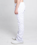 AR704 WHITE FRAYED STACKED JEANS - Wear with style
