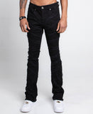 AS405 BLACK DISTRESSED STACKED JEANS - Wear with style