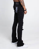 AS405 BLACK DISTRESSED STACKED JEANS - Wear with style