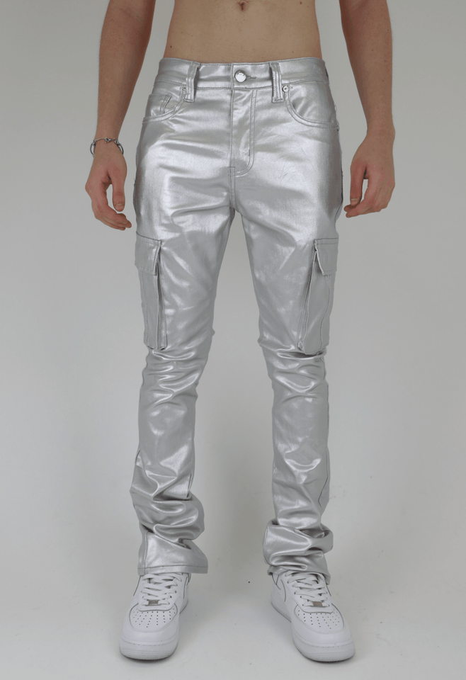 ASJ8069 METALLICA DIP STACKED JEANS - Wear with style