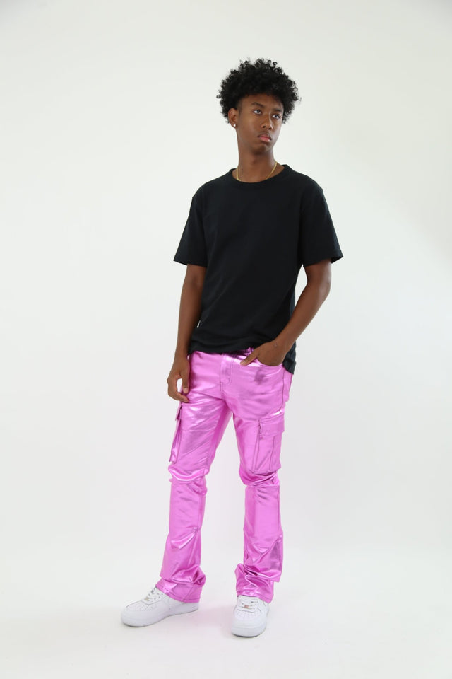 ASJ8069 METALLICA DIP STACKED JEANS - Wear with style