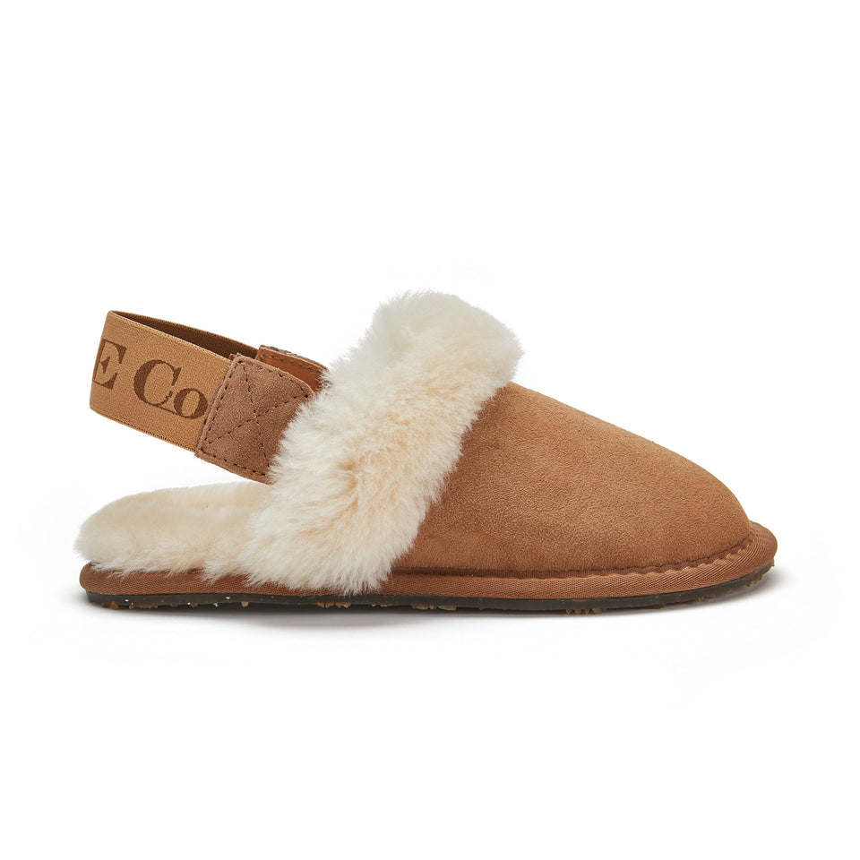 KIDS SLINGBACK MULE CHESTNUT (ELASTIC)