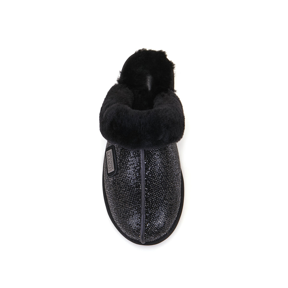 CLOSED MULE GLITTER BLACK