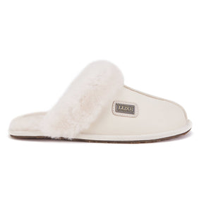 CLOSED MULE SATIN PALE