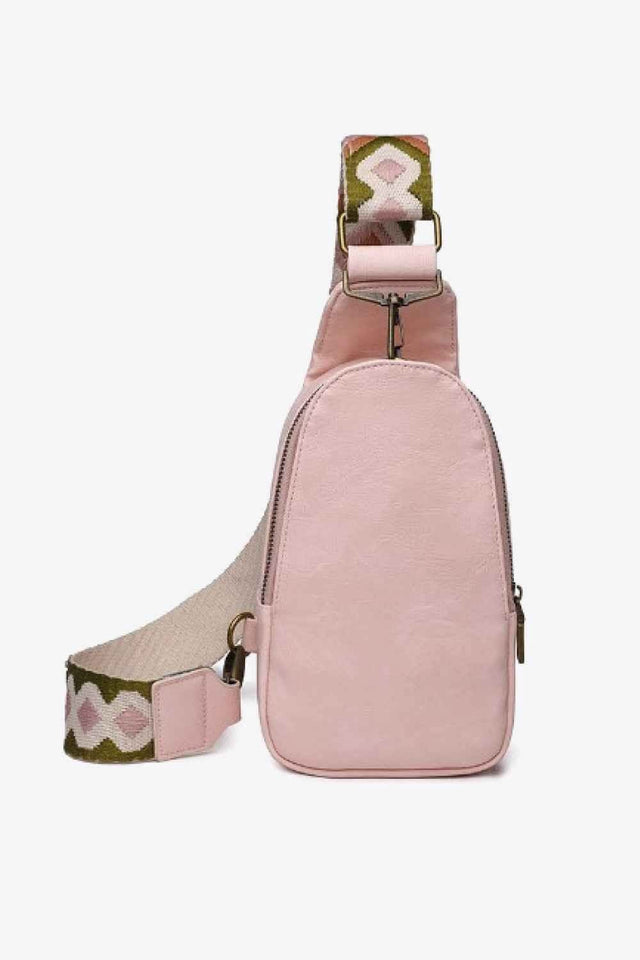 Random Pattern Adjustable Strap : Leather Sling Bag