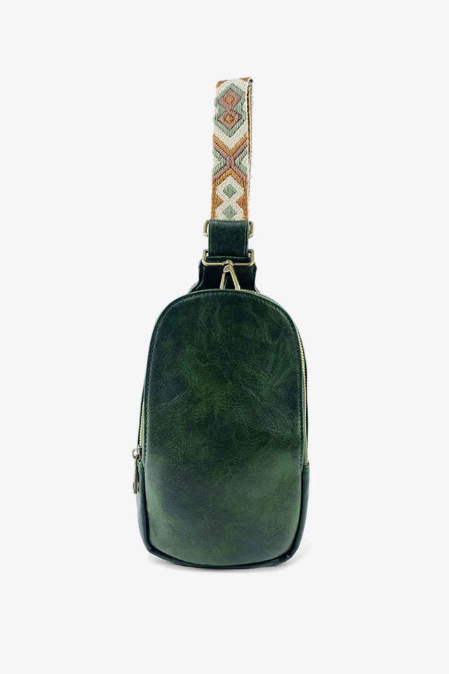 Random Pattern Adjustable Strap : Leather Sling Bag