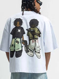 Men's Cartoon Round Neck Half Sleeve T-Shirt