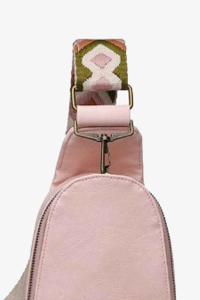 Random Pattern Adjustable Strap : Leather Sling Bag