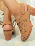 Stylish Block Heel Sandals : With Laces