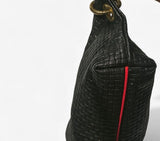Baby Blair - East West Shoulder Bag, Black Woven Leather - Wear with style
