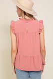 BABYDOLL TOP WITH RUFFLE SLEEVES AND NECKLINE - Wear with style
