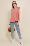 BABYDOLL TOP WITH RUFFLE SLEEVES AND NECKLINE - Wear with style