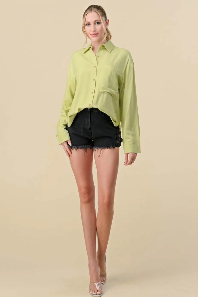 BASIC COLLARED BUTTON DOWN LONG SLEEVES SHIRTS - Wear with style