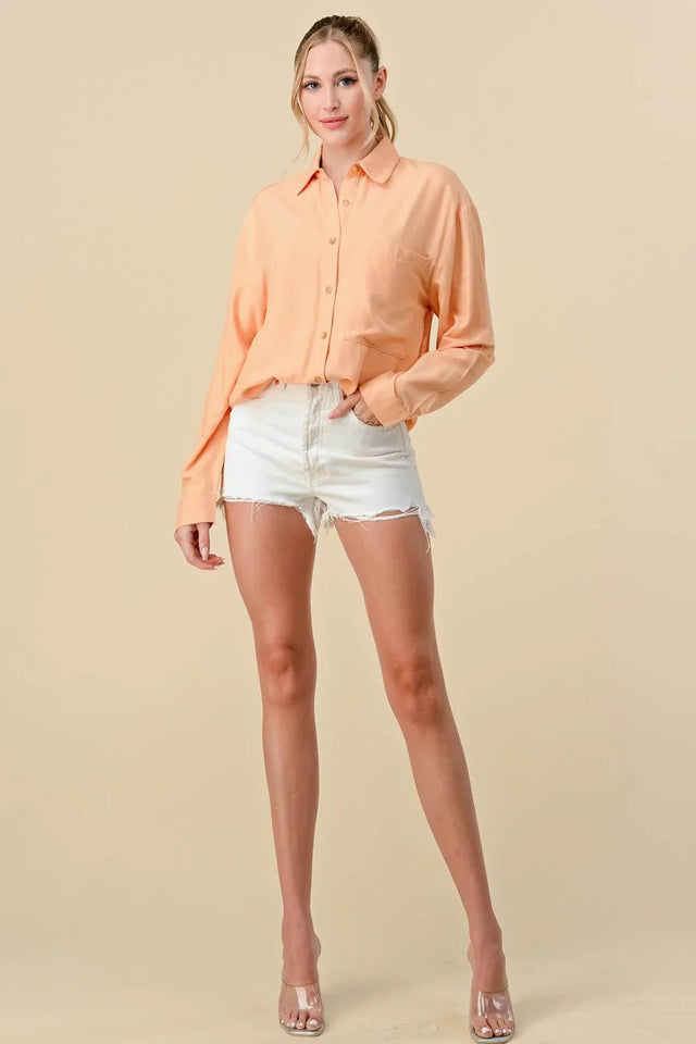 BASIC COLLARED BUTTON DOWN LONG SLEEVES SHIRTS - Wear with style