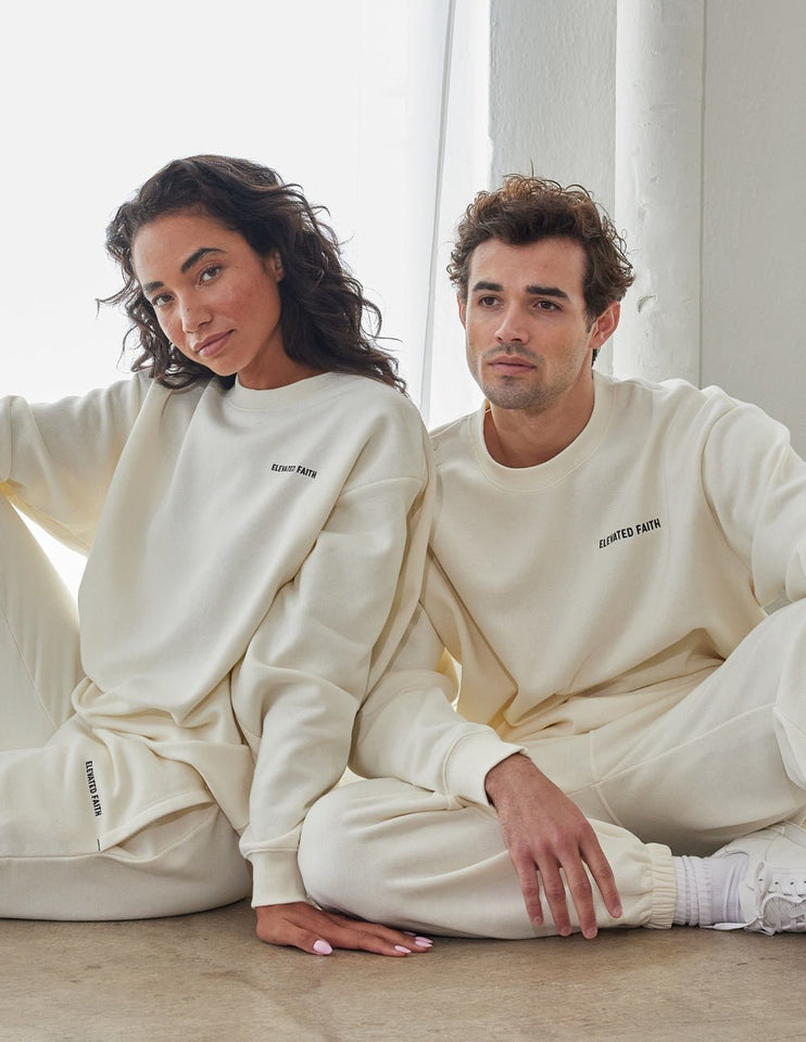 Basics White Sand Unisex Crewneck - Wear with style