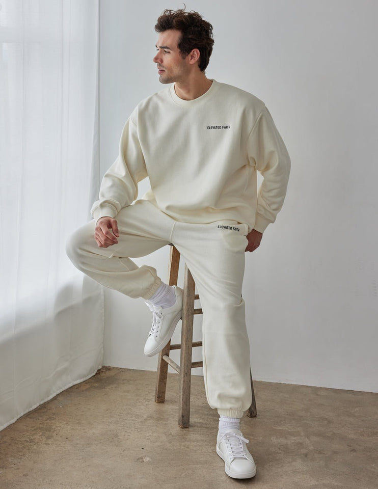 Basics White Sand Unisex Crewneck - Wear with style