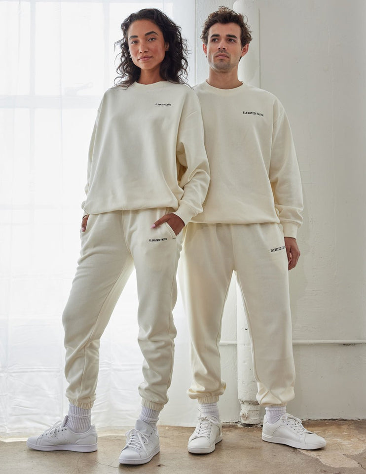 Basics White Sand Unisex Crewneck - Wear with style