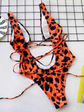 Lace-Up Backless : One-Piece Swimwear