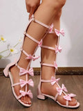 Chic Bow Heels: Strappy Sandals
