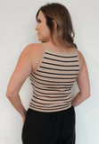 Beachside Tank-Beige/Black - Wear with style