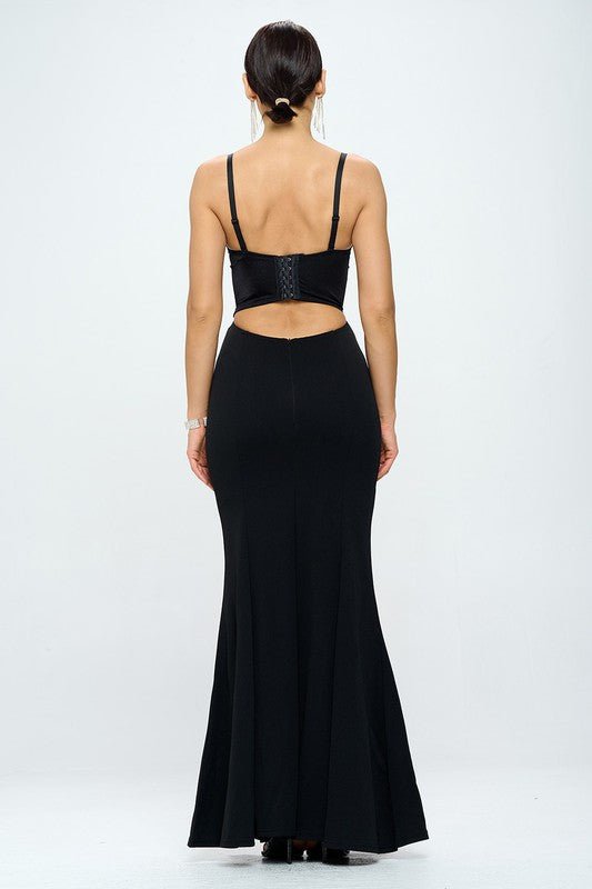 Beaded Bustier Mermaid Maxi Dress - Wear with style