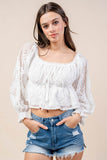 Bella Lace Angelica – 3D Off-Shoulder Floral Blouse in White - Wear with style