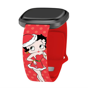Betty Boop Christmas HD Fitbit Versa 3 and Sense 1 Watch Band - Wear with style