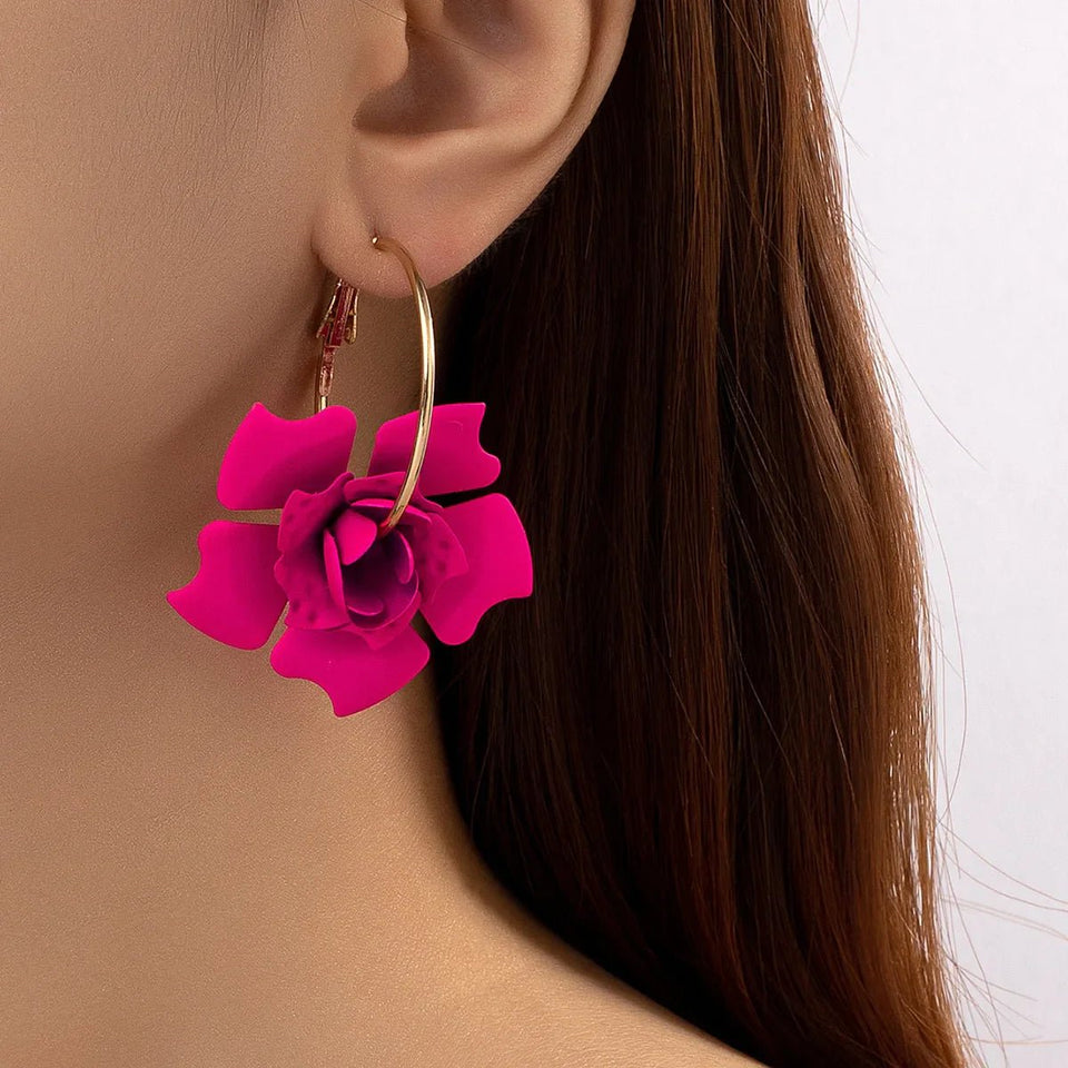 Big Flower Drop Earrings - Wear with style