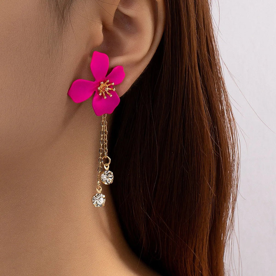 Big Flower Drop Earrings - Wear with style