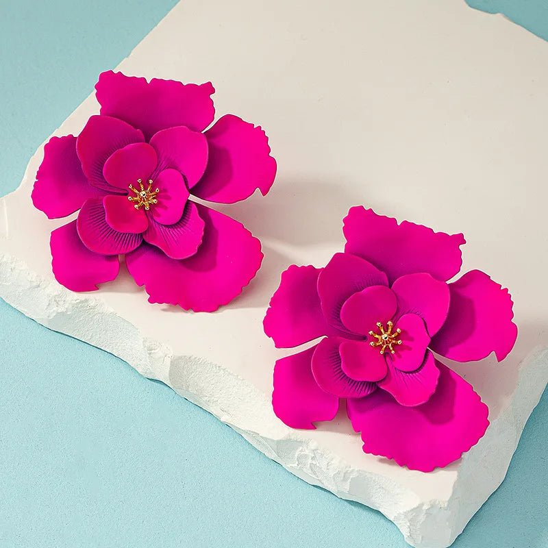 Big Flower Drop Earrings - Wear with style