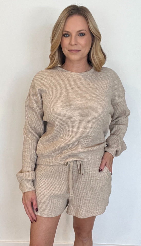 Billie Waffle Shorts-Oatmeal-Final Sale - Wear with style