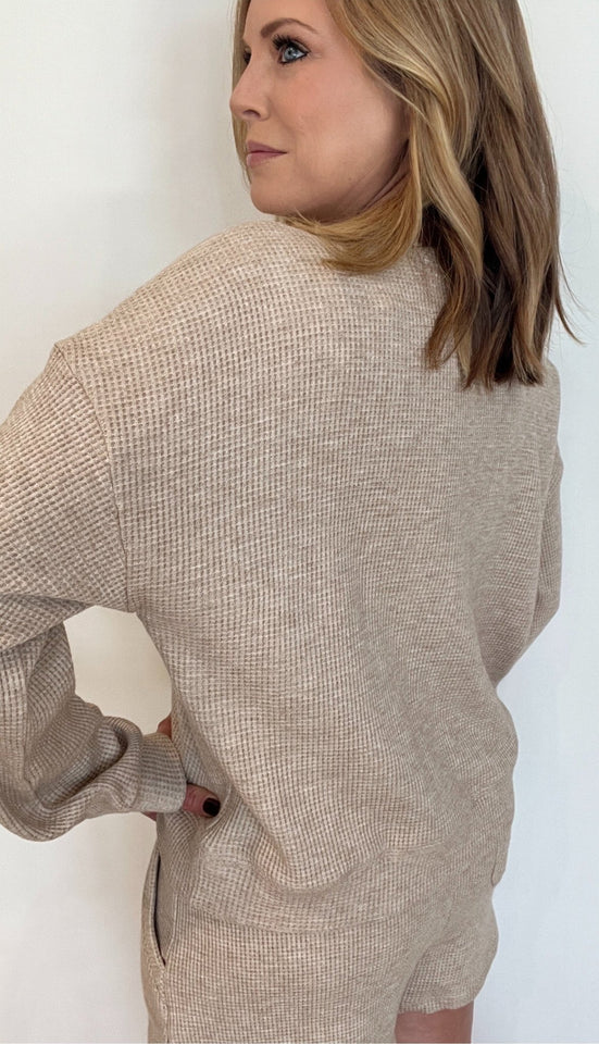 Billie Waffle Top-Oatmeal-Final Sale - Wear with style