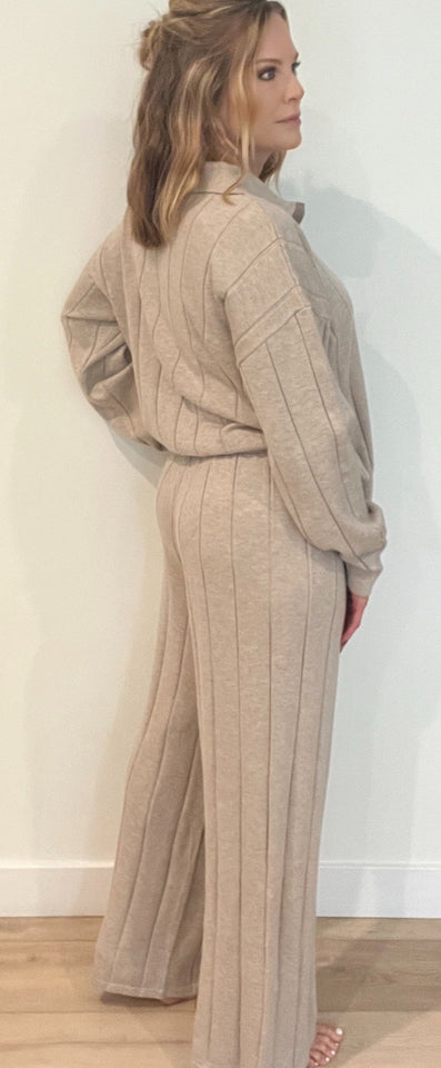 Birchbend Ribbed Pants-Beige-Final Sale - Wear with style